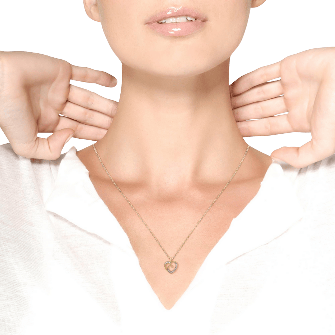 925 Sterling Silver 14K Gold Plated Intertwined Heart Necklace