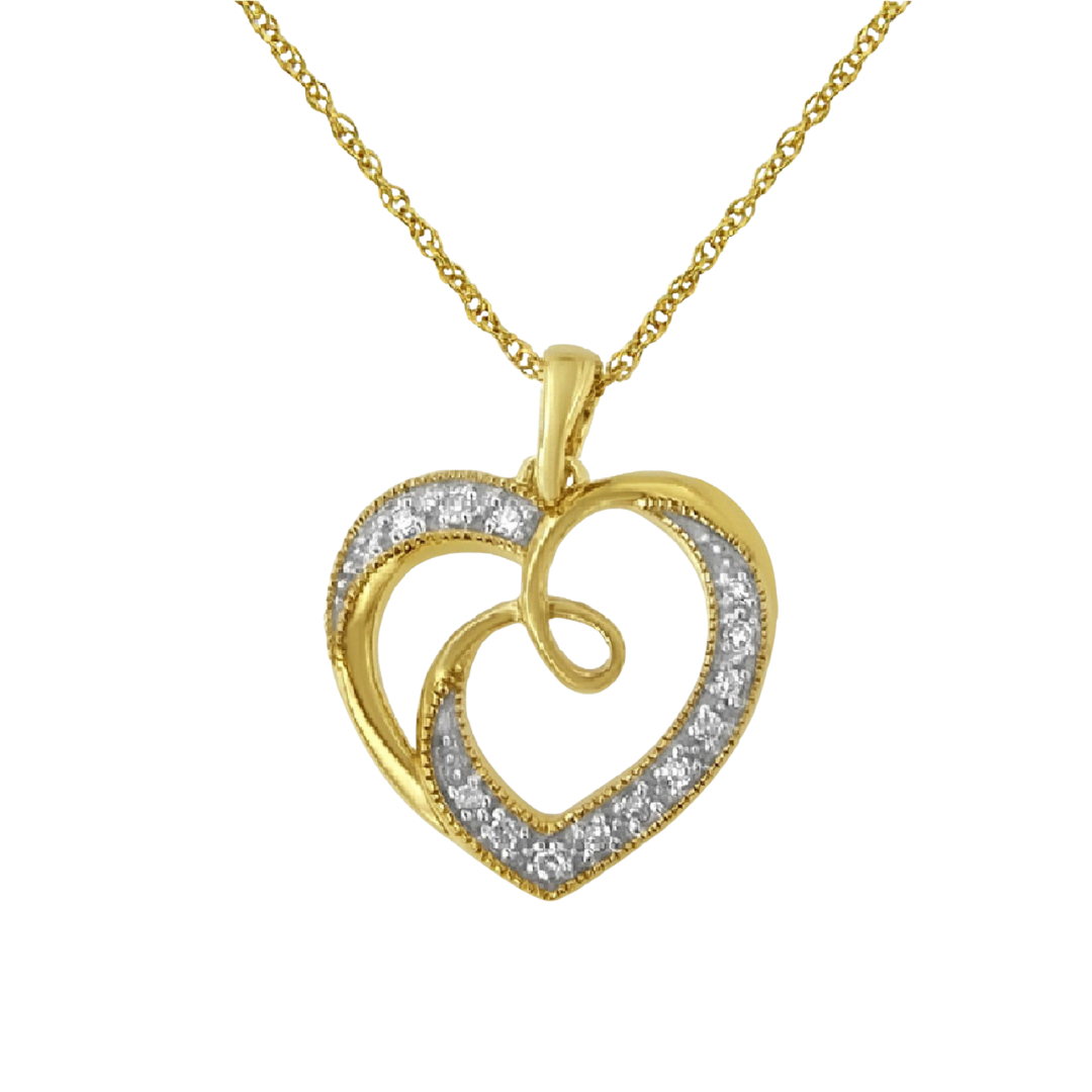 925 Sterling Silver 14K Gold Plated Intertwined Heart Necklace