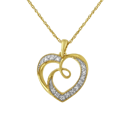 925 Sterling Silver 14K Gold Plated Intertwined Heart Necklace