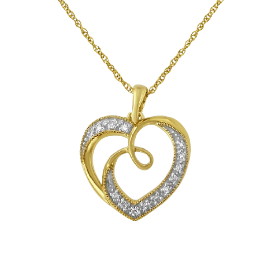 925 Sterling Silver 14K Gold Plated Intertwined Heart Necklace