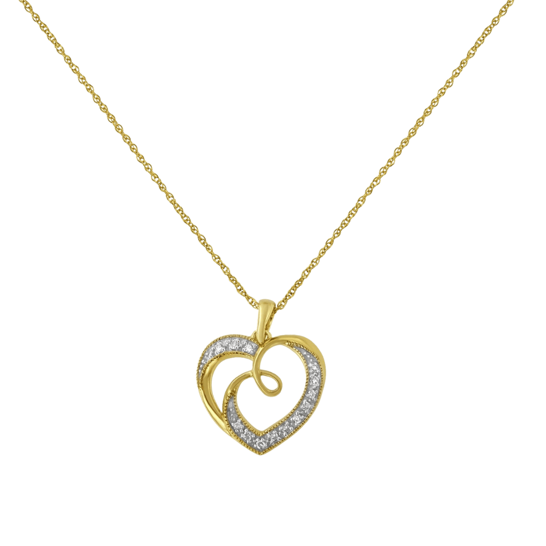 925 Sterling Silver 14K Gold Plated Intertwined Heart Necklace